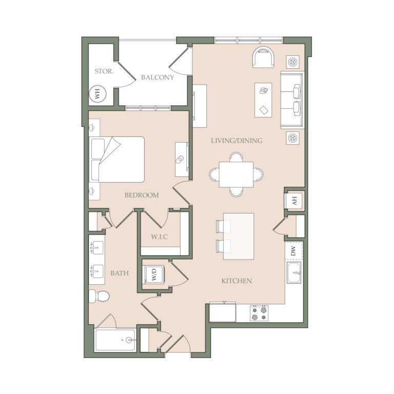 1 Bed 1 Bath Amber
